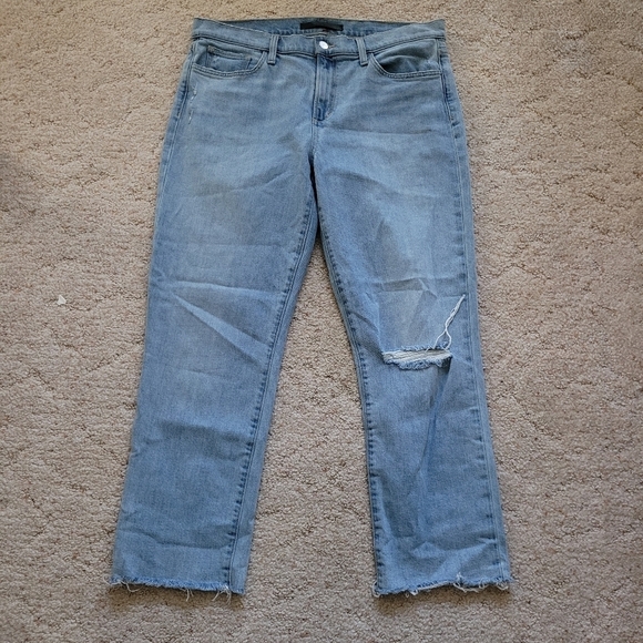 Joe's The Lara Mid Rise Cigarette Crop Light Wash Jean - Picture 1 of 7
